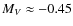 $M_{V}\approx-0.45$