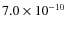 $7.0\times10^{-10}$