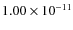 $1.00 \times 10^{-11}$