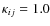 $\kappa_{ij} = 1.0$