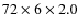 $72 \times 6 \times 2.0$