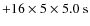 $+ 16 \times 5 \times 5.0~{\rm s}$