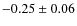 $-0.25 \pm 0.06$