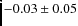 $-0.03 \pm 0.05$