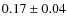$ 0.17 \pm 0.04$
