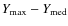 $Y_{\rm max}-Y_{\rm med}$