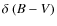 $\delta~(B-V)$