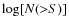 $\log[N({>}S)]$