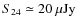 $S_{24} \simeq 20~\mu{\rm Jy}$