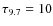 $\tau_{9.7}=10$