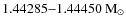 $1.44285{-}1.44450~{\rm M}_\odot$