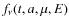 $f_\nu(t,a,\mu,E)$