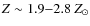 $Z \sim 1.9{-}2.8~Z_\odot$