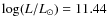 $\log (L/L_\odot)= 11.44$