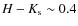 $H -K_{\rm s} \sim 0.4$