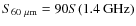 $S_{60~{\mu{\rm m}}} = 90 S(1.4~{\rm GHz})$