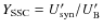 $Y_{\rm SSC} = U'_{\rm syn}/U'_{\rm B}$