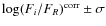$\log(F_{i}/F_{R})^{{\rm corr}} \pm \sigma$