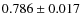 $0.786\pm0.017$