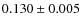 $0.130\pm0.005$