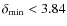 $\delta_{{\rm min}} < 3.84$