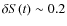 $\delta S(t) \sim 0.2$