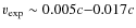 $v_{\rm exp} \sim 0.005c{-}0.017c$