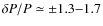 $\delta P/P\simeq\pm 1.3{-}1.7$
