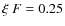 $\xi~F=0.25$