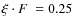 $\xi\cdot F~=0.25$