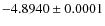 $-4.8940\pm0.0001$