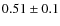 $0.51\pm0.1$