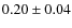 $0.20\pm0.04$
