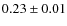 $0.23\pm0.01$