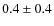 $0.4\pm0.4$