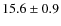 $15.6\pm0.9$