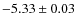 $-5.33\pm0.03$