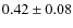 $0.42\pm0.08$