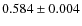 $0.584\pm0.004$