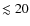 $\lesssim20$