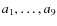 $a_1,\dots, a_9$