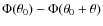 $\Phi(\theta_0) - \Phi(\theta_0 + \theta)$