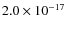 $2.0 \times 10^{-17}$