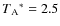 $T{\rm _A}^*=2.5$
