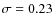 $\sigma=0.23$
