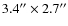 $3.4'' \times 2.7'' $