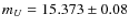 $m_U=15.373\pm0.08$