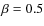 $\beta=0.5$