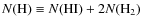 $N({\rm H}) \equiv N({\rm HI})+2N({\rm H}_2)$