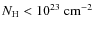 $N_{\rm H}< 10^{23}~{\rm cm}^{-2}$